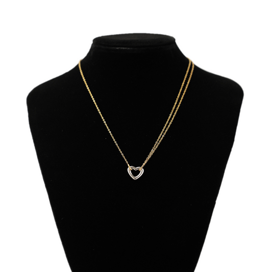 Bicolor heart necklace (rne0116b)