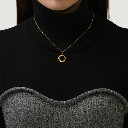 Twist circle pendant necklace(rne0081g)