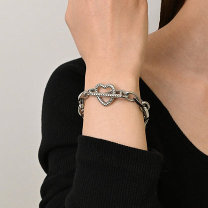 Heart anker chain bracelet(rbr0030s)