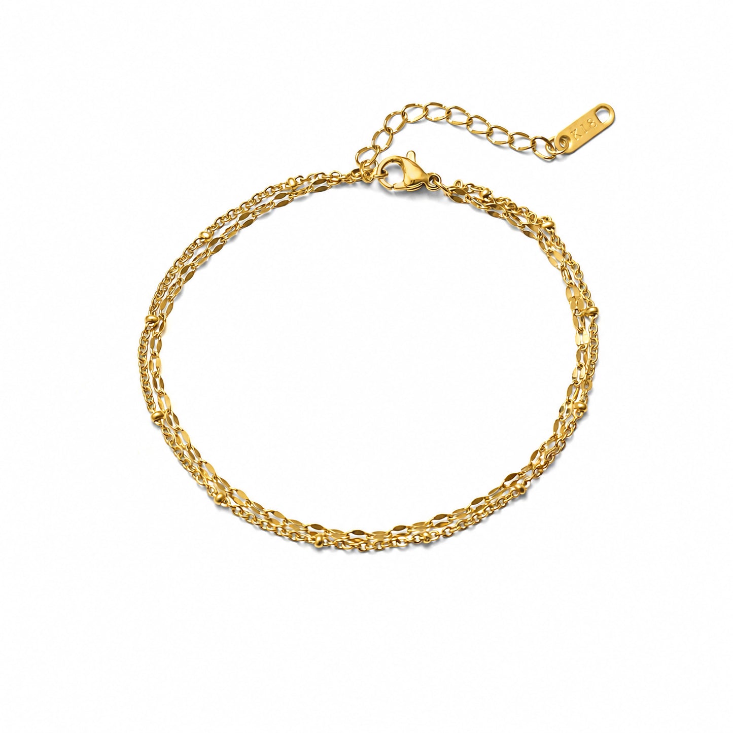 Pental ball chain double anklet(ran0012g)