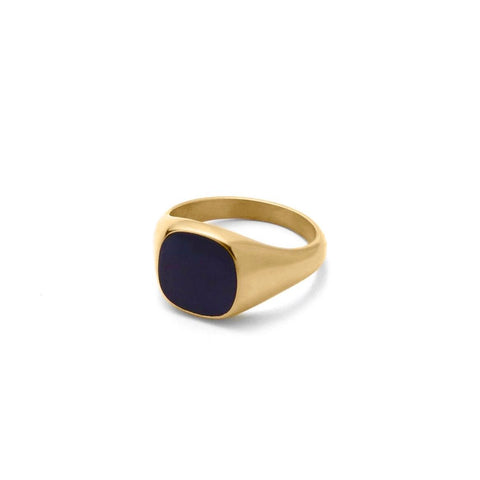Black square signet ring(cri0099g)