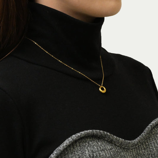Drop circle necklace(rne0078g)