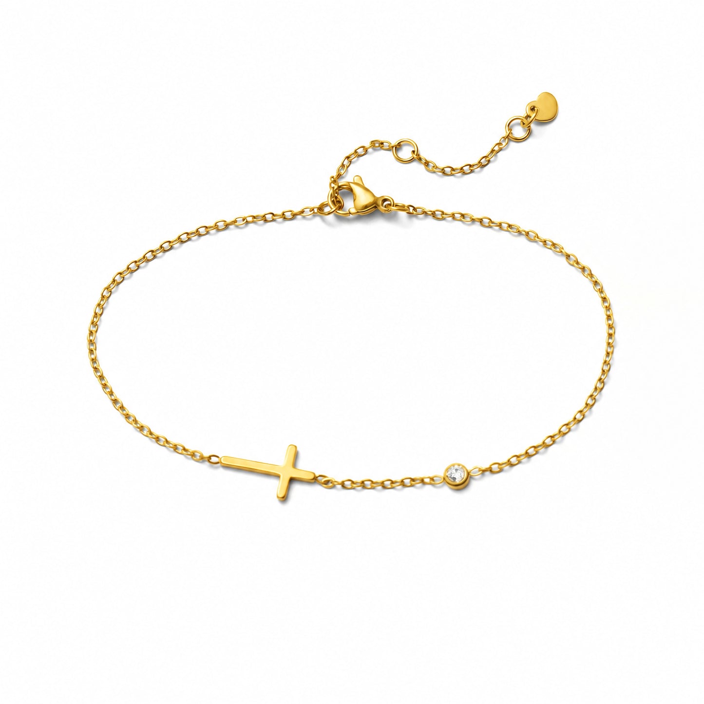 Cz cross anklet(ran0011g)