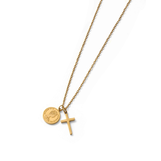 Cross coin necklace(cne0010g)