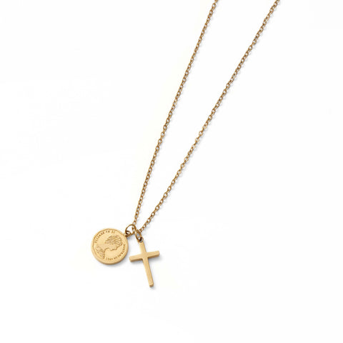 Cross coin necklace(cne0010g)