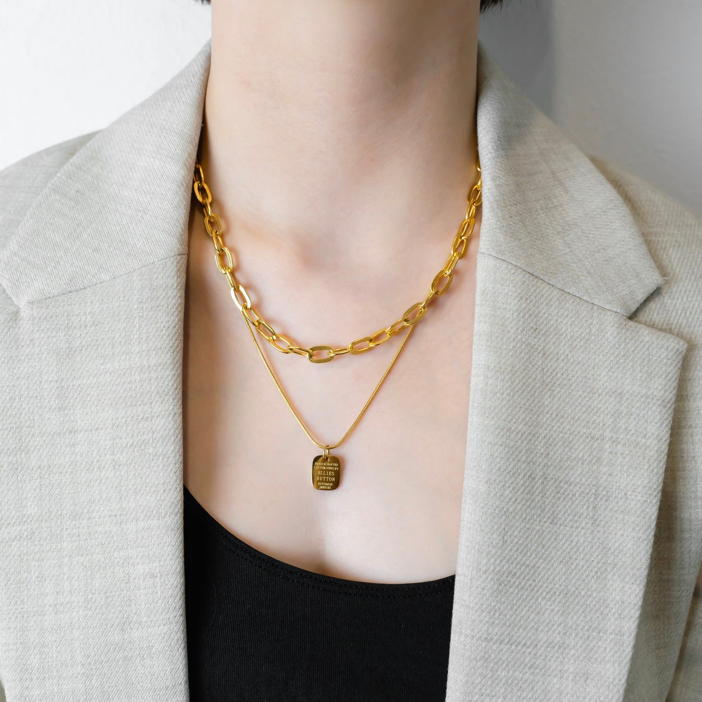 Leon chain necklace(rne0024g)