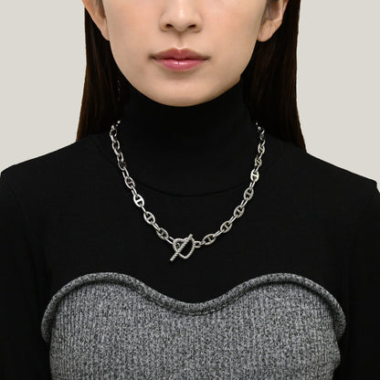 Heart anker chain necklace(rne0092s)