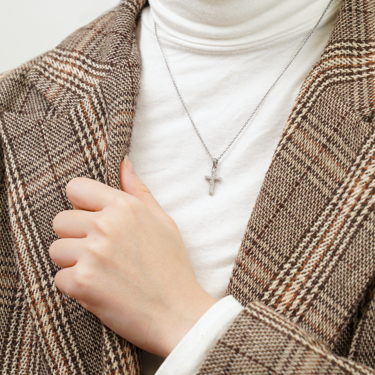 Hawaiian scroll cross necklace(Hne0010s)