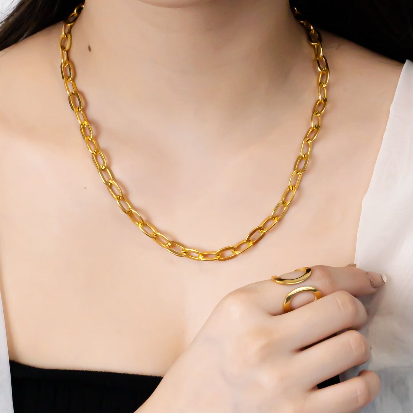 Leon chain necklace(rne0024g)