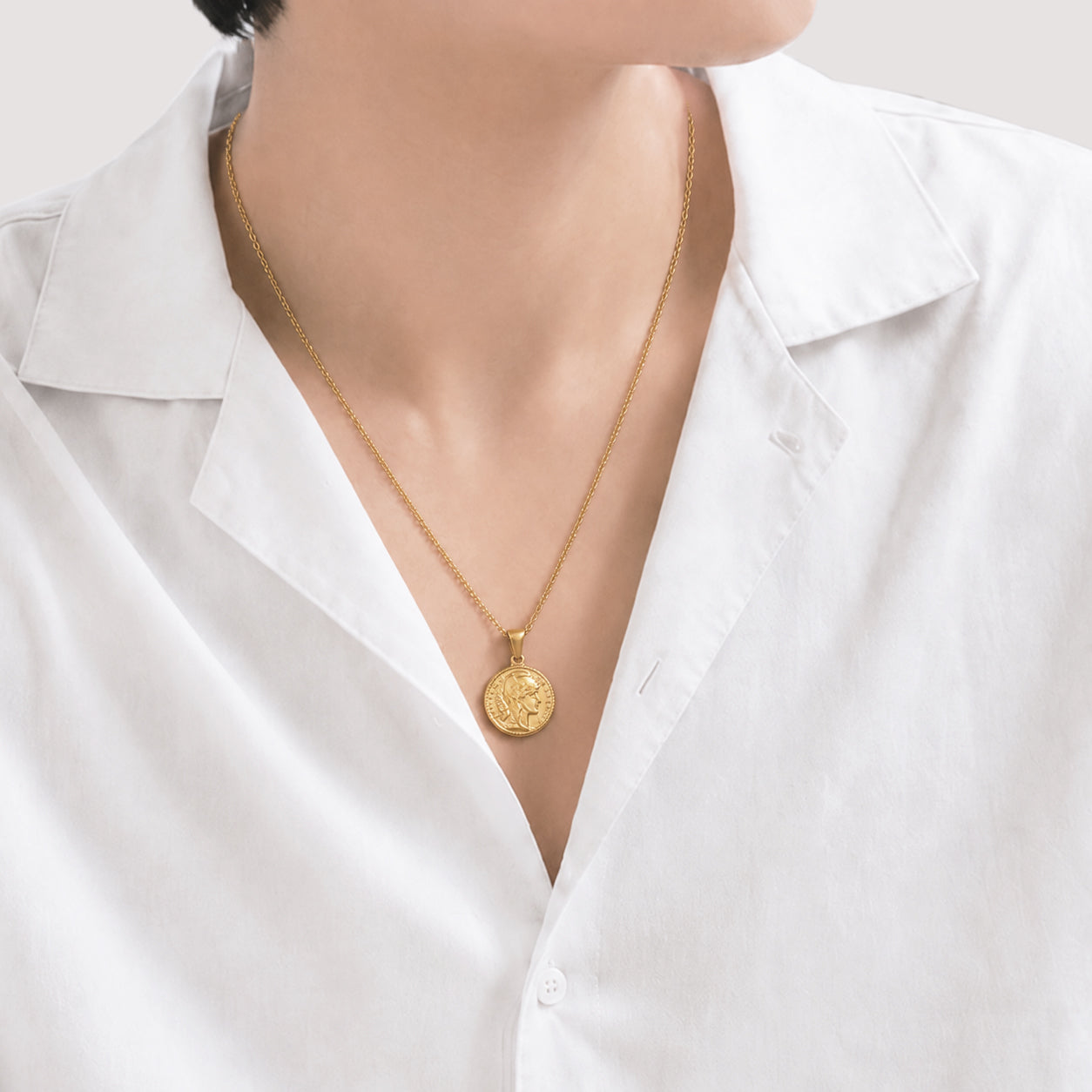 Vintage coin necklace(cne0118g)