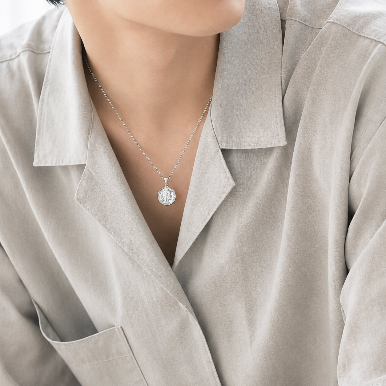 Vintage coin necklace(cne0119s)