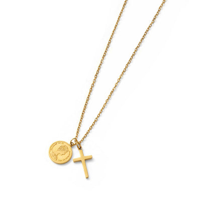 Cross coin necklace(cne0010g)