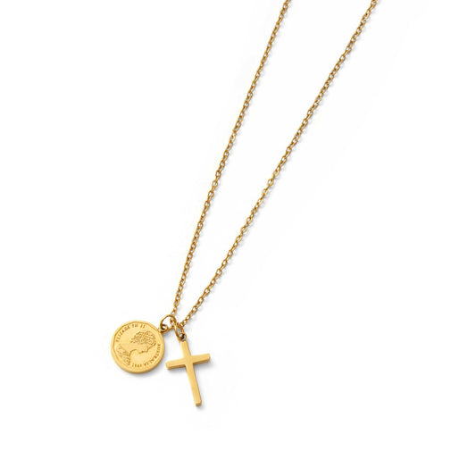 Cross coin necklace(cne0010g)