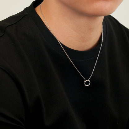 Hawaiian scroll circle necklace (Hne0014s)