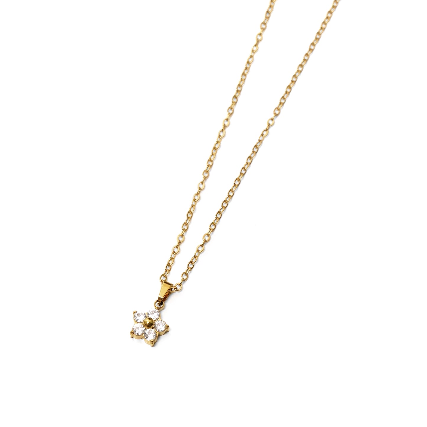 Flower charm necklace (rne0123g)
