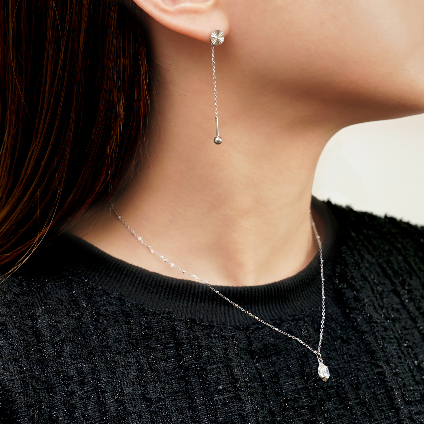 Jagged circle long chain pierce (rpi0081s)