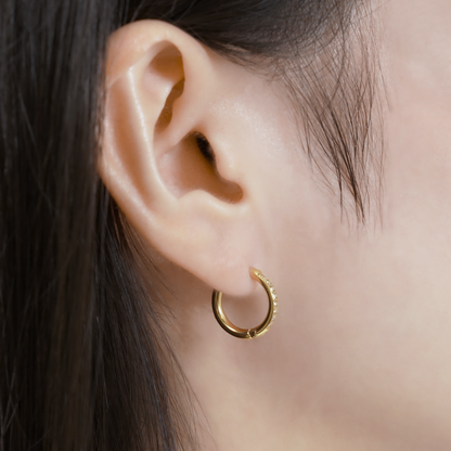Cz small hoop pierce gold|cross Jewellia|金アレ対応・ユニ Cz small hoop pierce gold|cross Jewellia|金アレ対応・ユニ