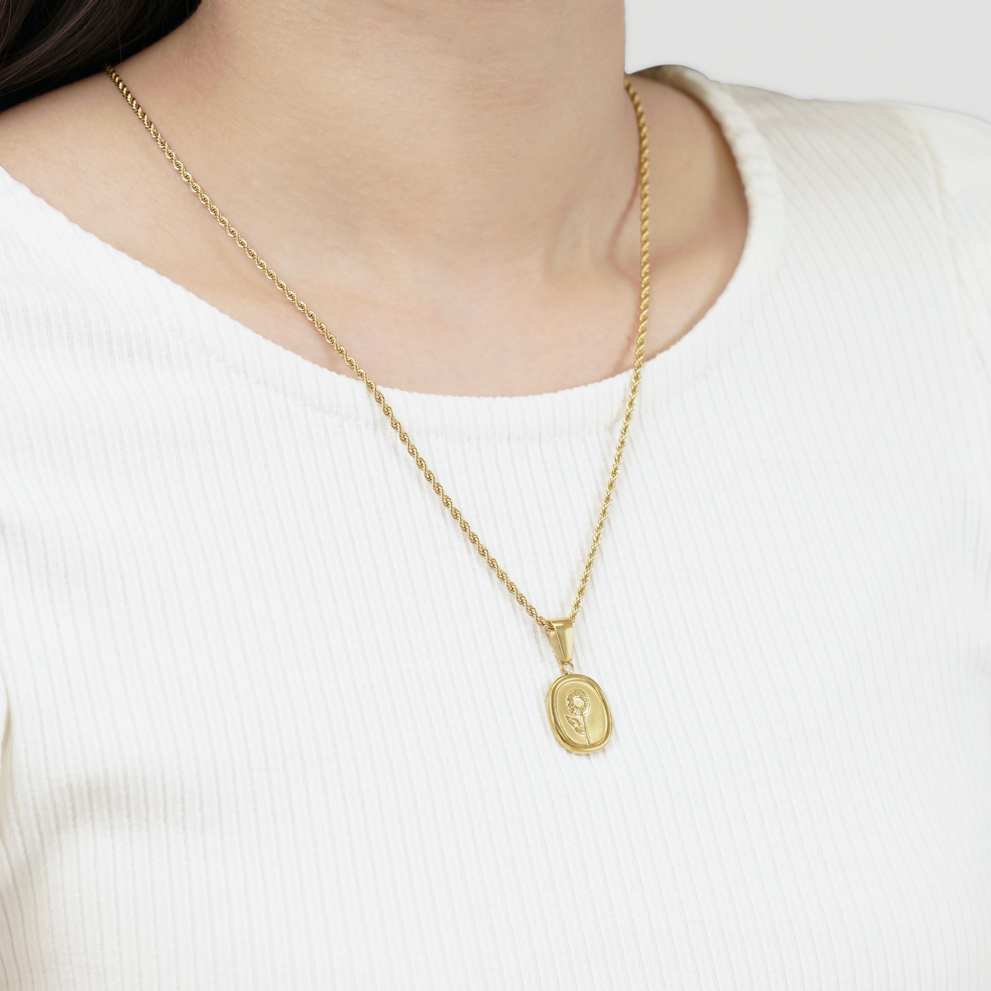 Flower pendant necklace(rne0070g)