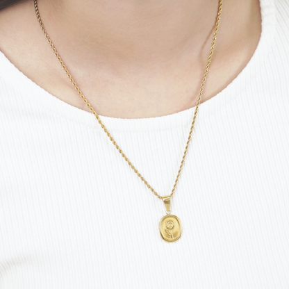 Flower pendant necklace(rne0070g)