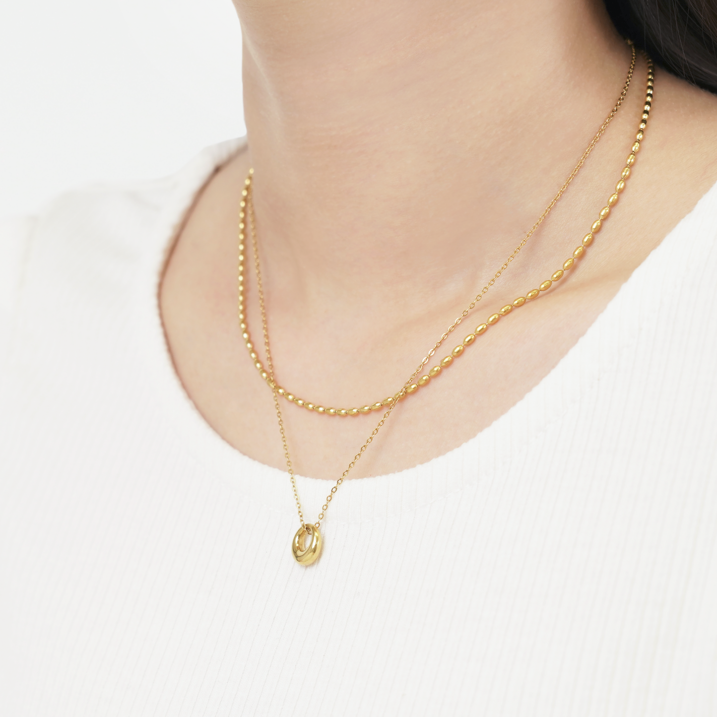 Dot chain necklace(rne0061g)