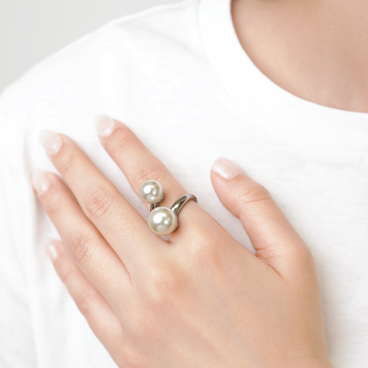 Double pearl ring(rri0017s)