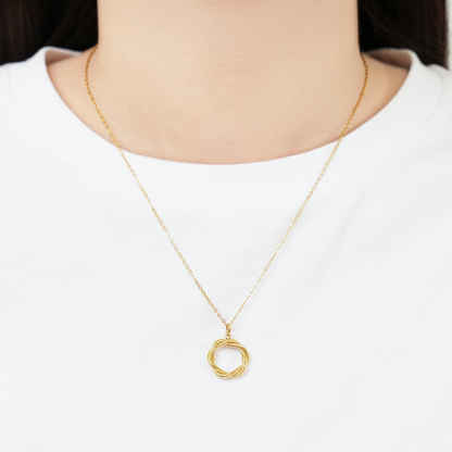 Twist circle pendant necklace(rne0081g)