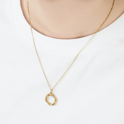 Twist circle pendant necklace(rne0081g)