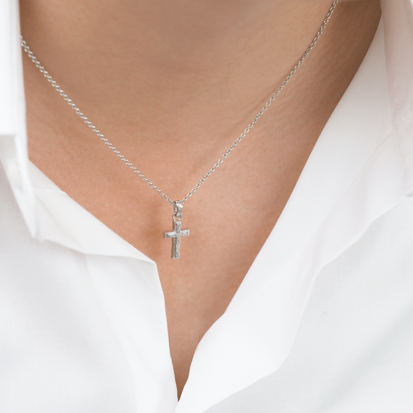 Hawaiian scroll cross necklace(Hne0010s)