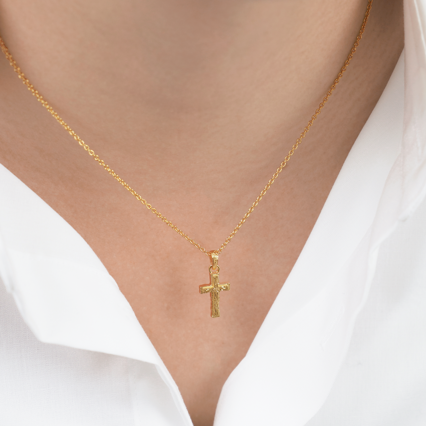 Hawaiian scroll cross necklace(Hne0009g)