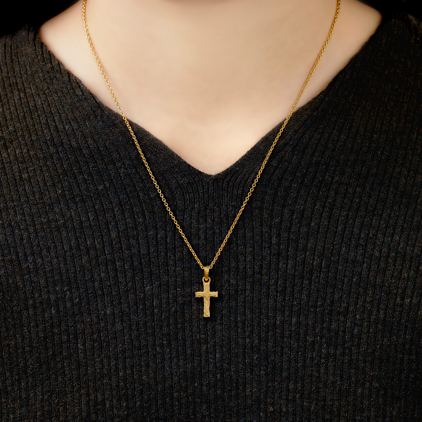 Hawaiian scroll cross necklace(Hne0009g)