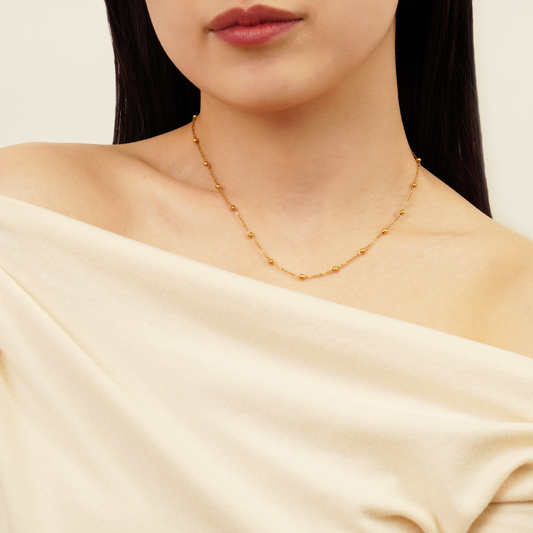 Dot chain necklace(rne0074g)