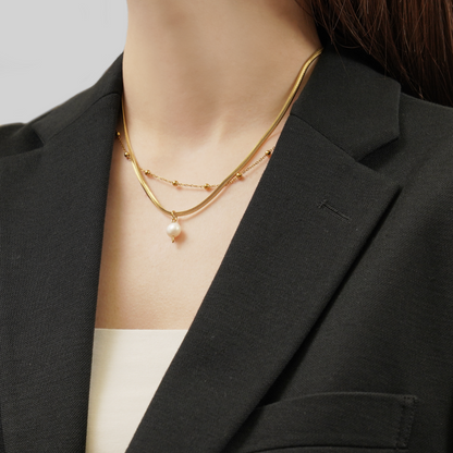 Dot chain necklace(rne0074g)
