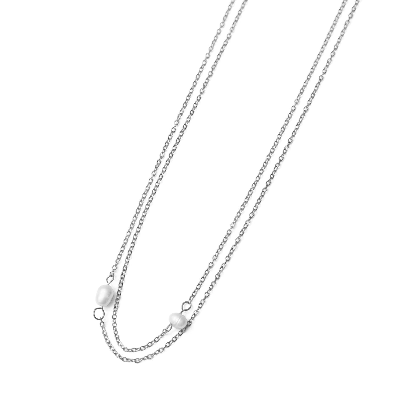 Double pearl necklace (rne0132s)