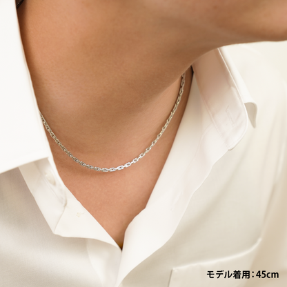 Dual oval chain necklace (cne0115s)