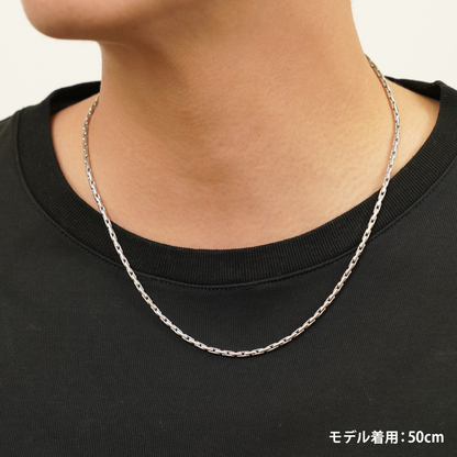 Dual oval chain necklace (cne0115s)