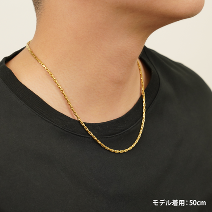 Dual oval chain necklace (cne0114g)