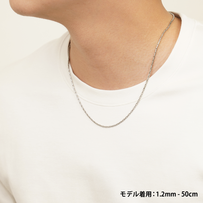 Dual oval chain slim necklace (cne0113s)