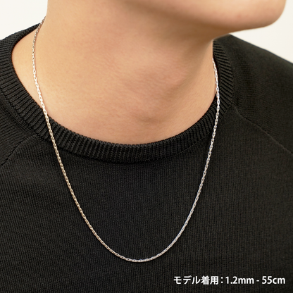 Dual oval chain slim necklace (cne0113s)