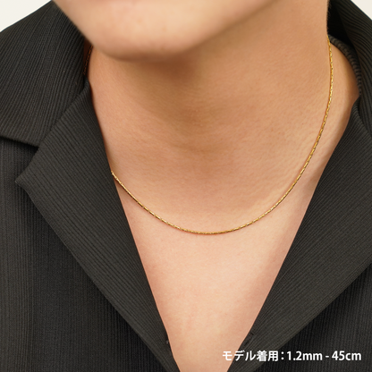 Dual oval chain slim necklace (cne0112g)