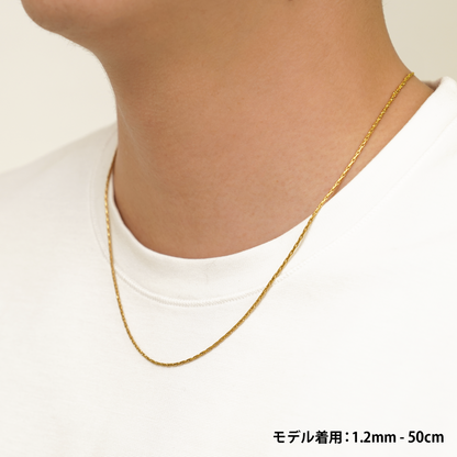 Dual oval chain slim necklace (cne0112g)