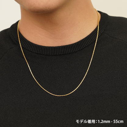 Dual oval chain slim necklace (cne0112g)