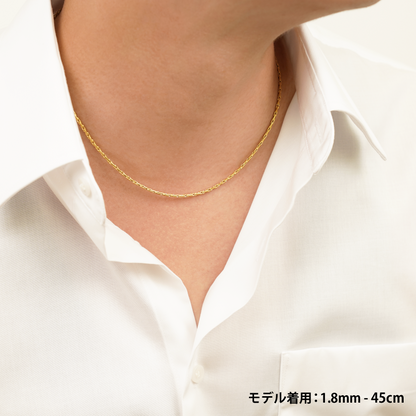 Dual oval chain slim necklace (cne0112g)
