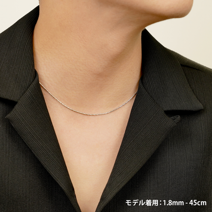Dual oval chain slim necklace (cne0113s)