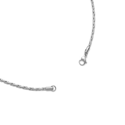 Dual oval chain necklace (cne0115s)