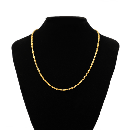 Dual oval chain necklace (cne0114g)
