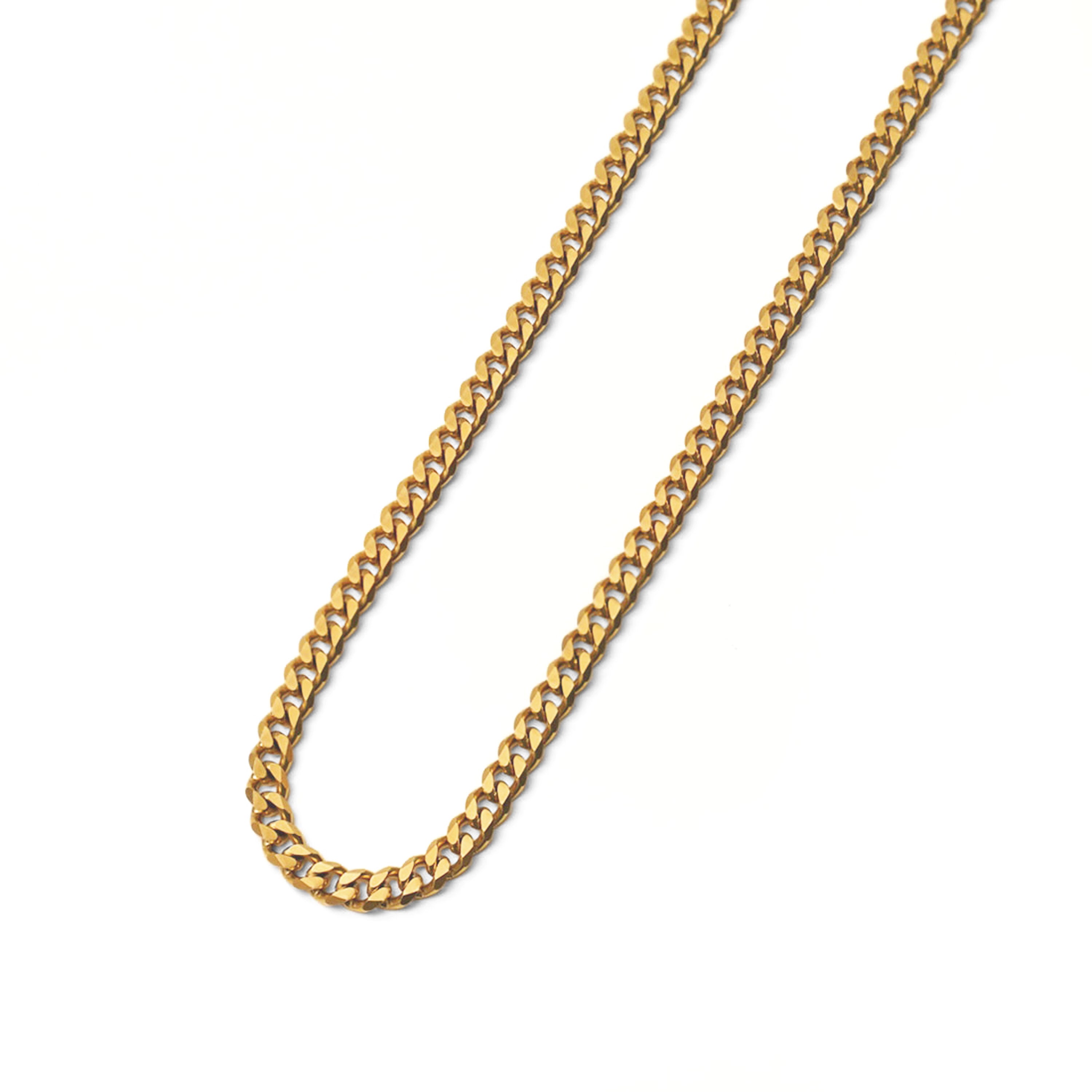 Flat link chain necklace gold｜cross Jewellia｜金アレ対応・ユニ