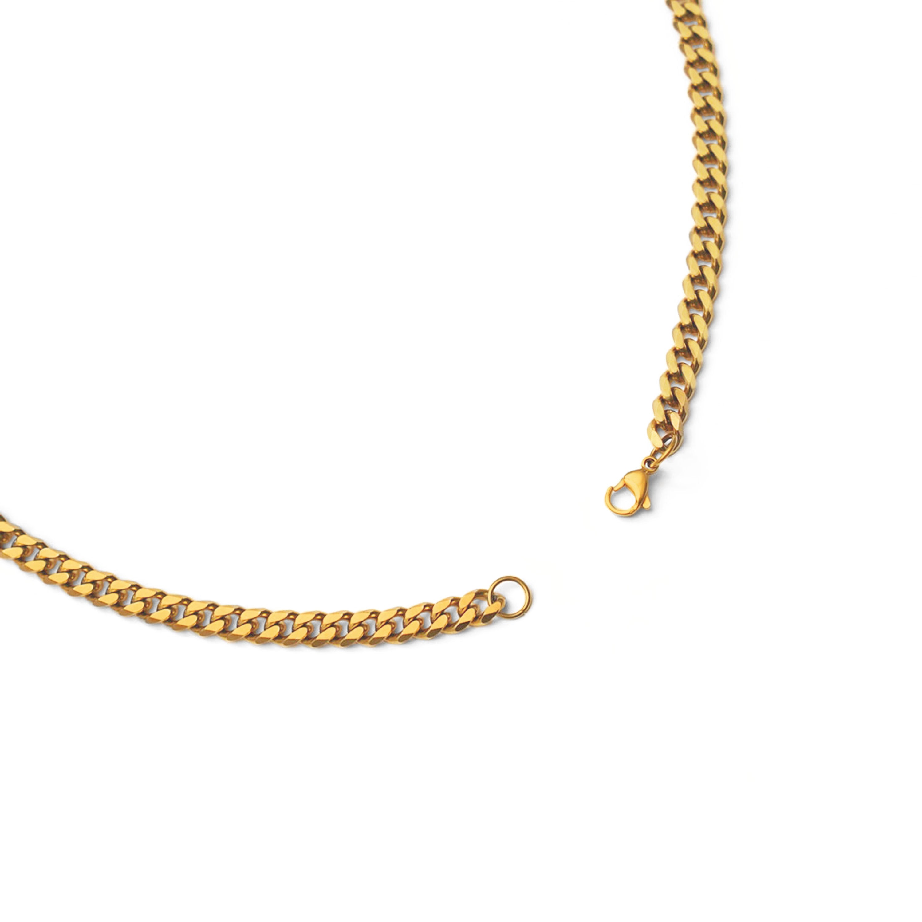 Flat link chain necklace gold｜cross Jewellia｜金アレ対応・ユニ