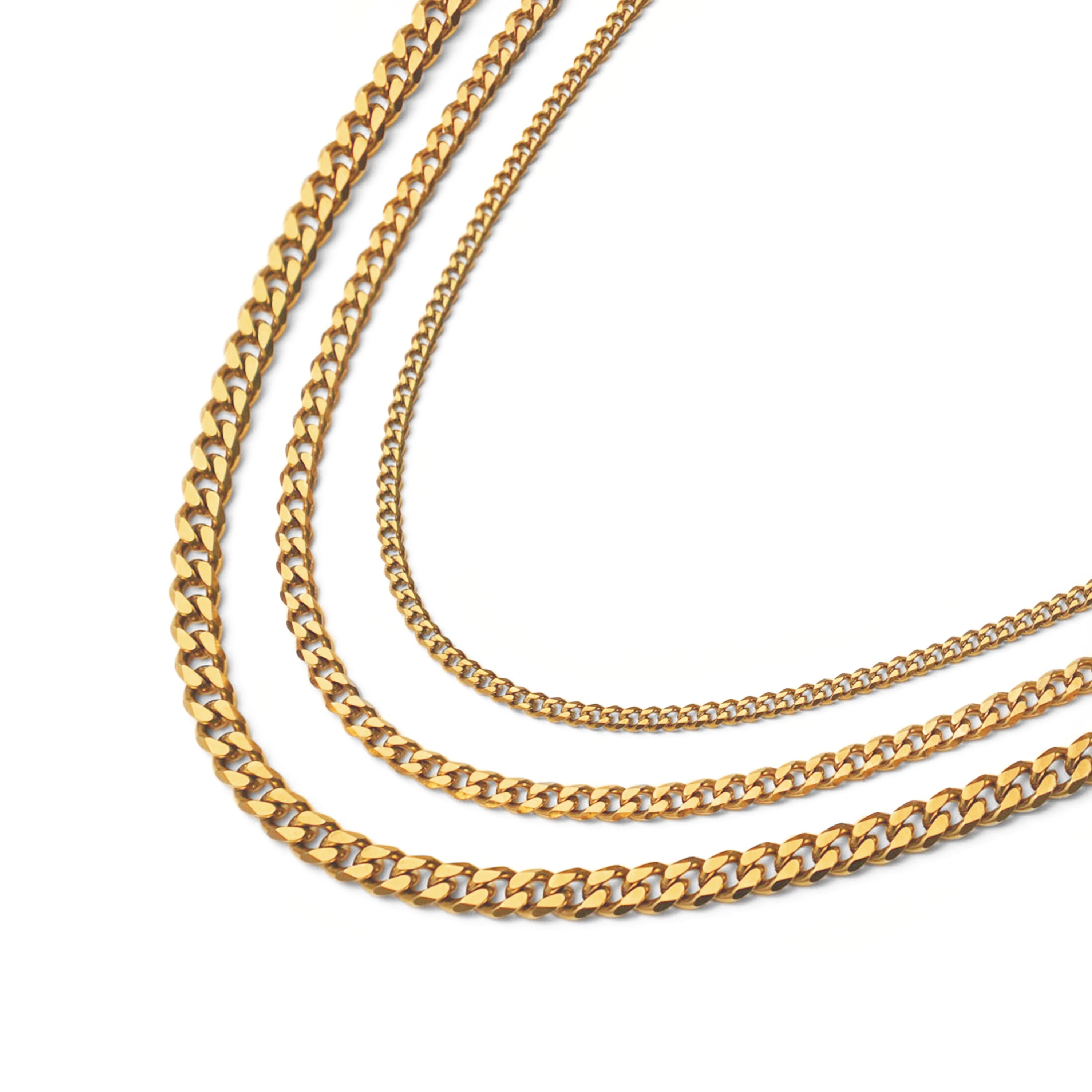 Flat link chain necklace gold｜cross Jewellia｜金アレ対応・ユニ