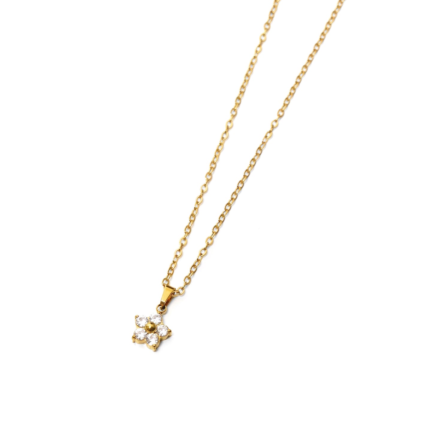 Flower charm necklace (rne0123g)