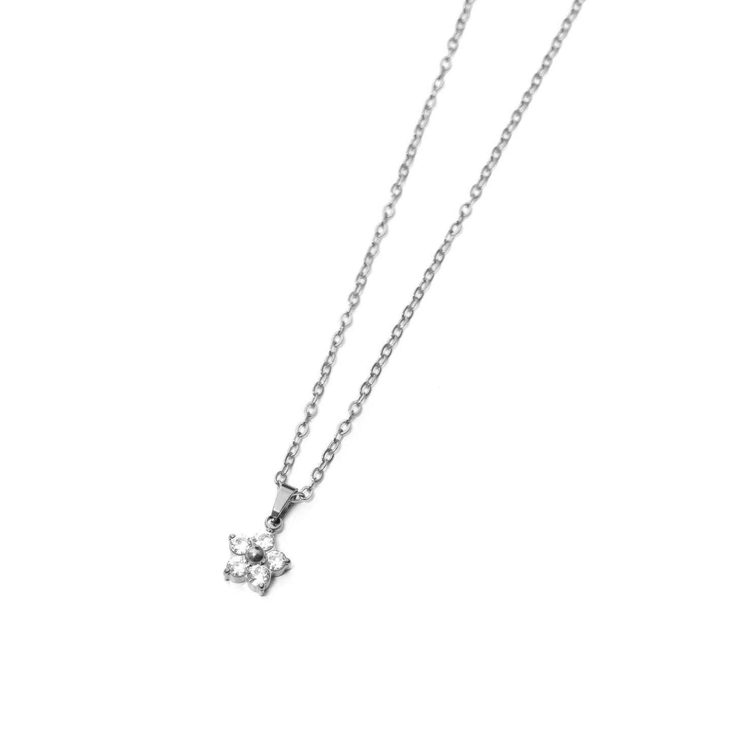 Flower charm necklace (rne0124s)